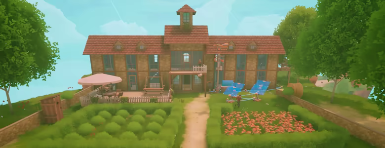 Solarpunk home base exterior screenshot